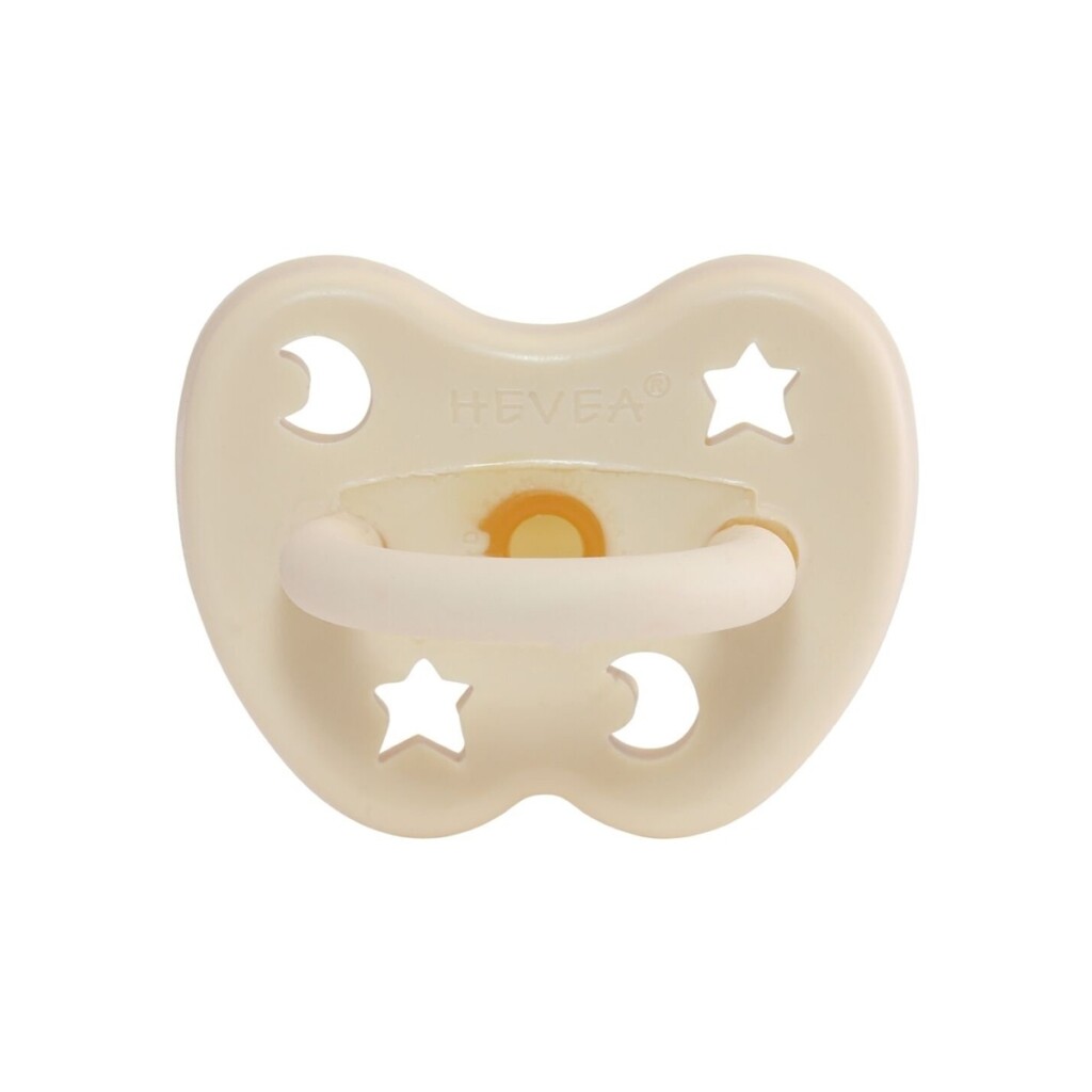 Hevea Star & Moon Natural Rubber Pacifier - Milky White